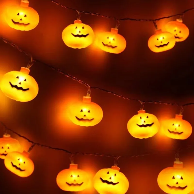 

2024 Halloween Garden Light LED String New Bat Skull Design Atmosphere Decoration Light Pumpkin Bat Ghost Eyeball Light