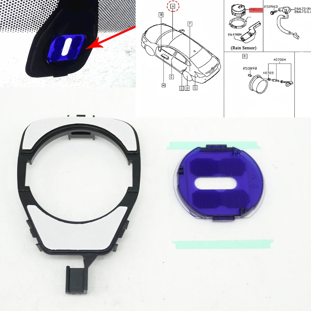 Windshield Rain Light Solar Sensor Bracket With ADH Pad For Mercedes Benz A B C E M V CLS GLK SLK Class W447 W212 R172 W447