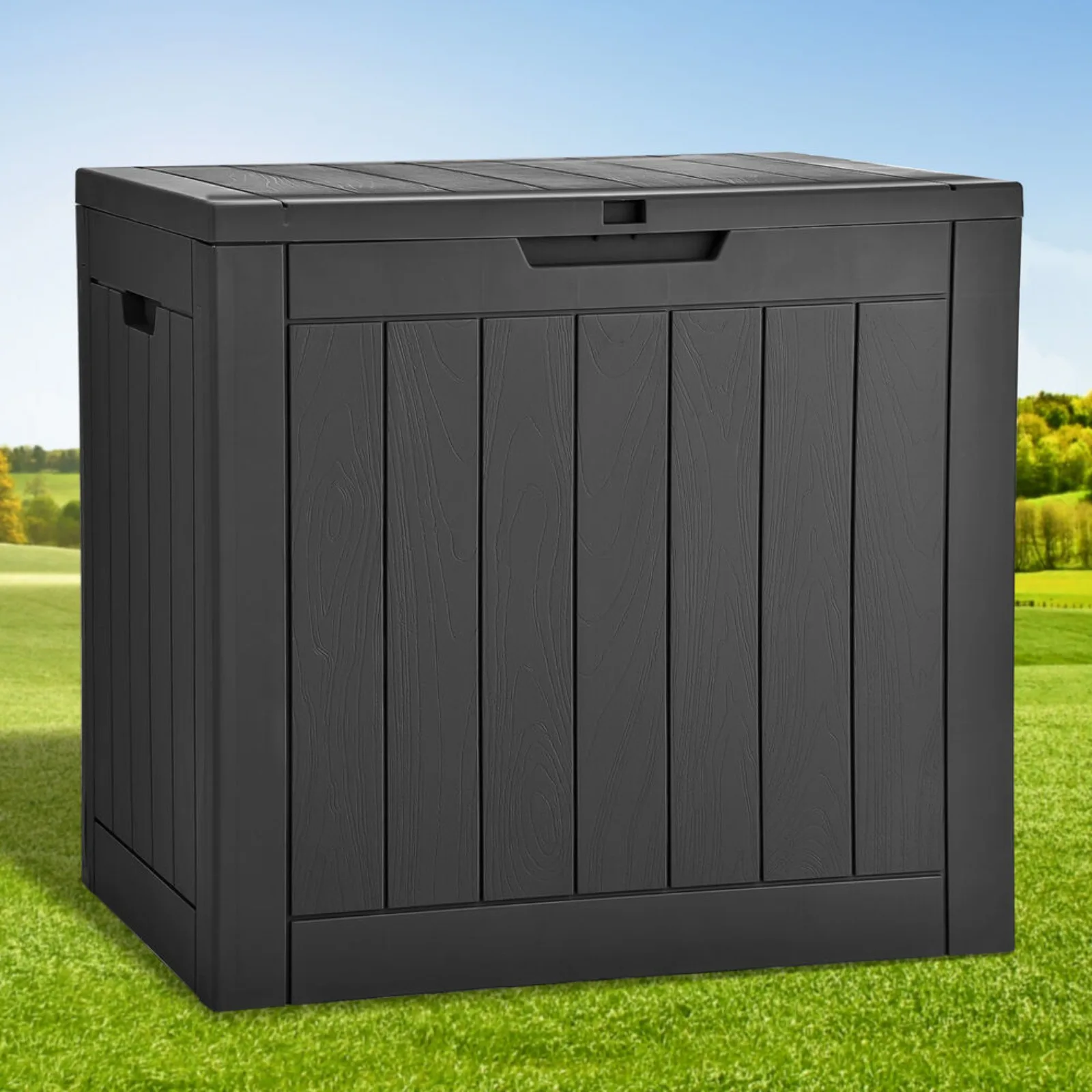 

US 30 Gallon Outdoor Resin Storage Deck Box Patio Container Organizer Waterproof