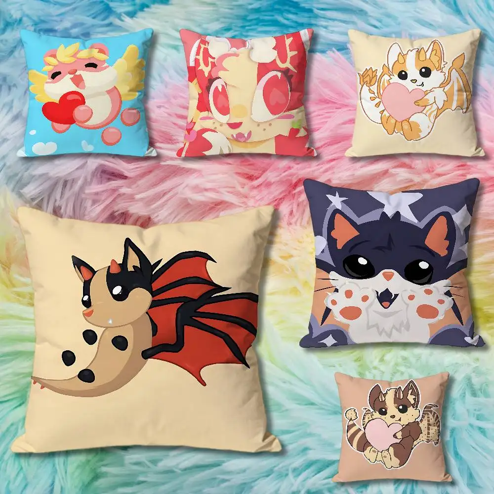 

Game A-Adopts Me Anime Celebrity Merchandise All-Match Printed Pillow Case Sofa Car Office Room Decoration Protector