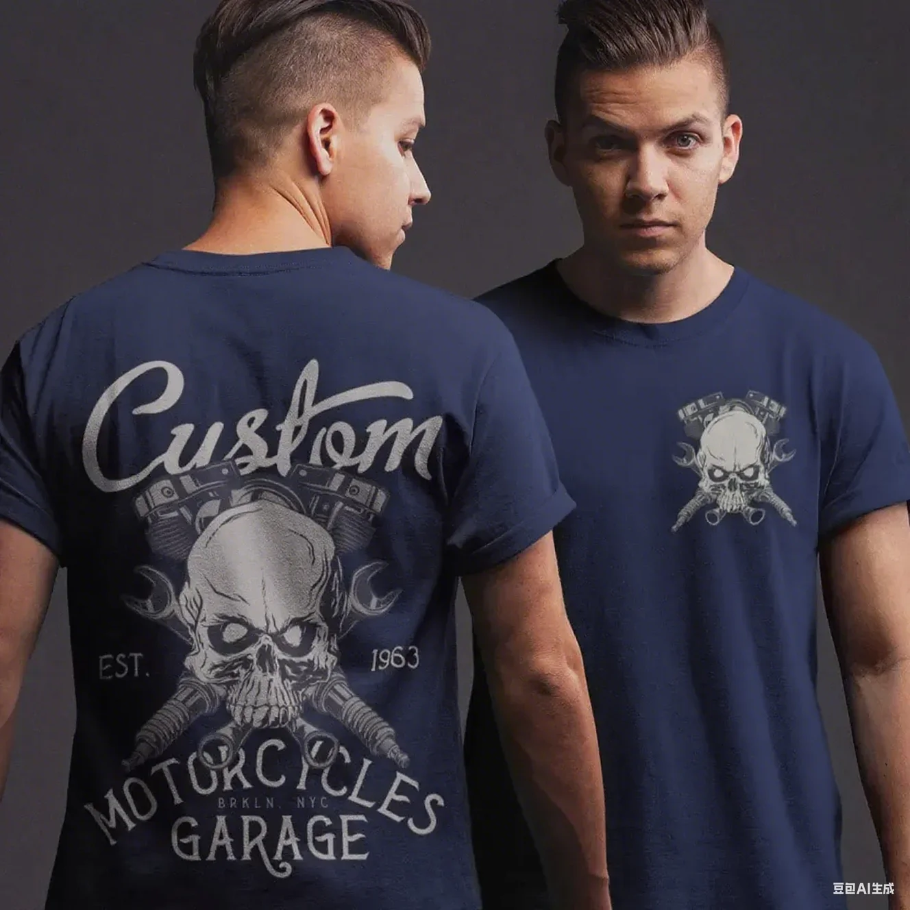 

Футболка с рисунком черепа и двигателя - мото гараж Vibe, брендовая уличная одежда из чистого хлопка с принтом, Новое поступление, универсальная футболка S-4XL