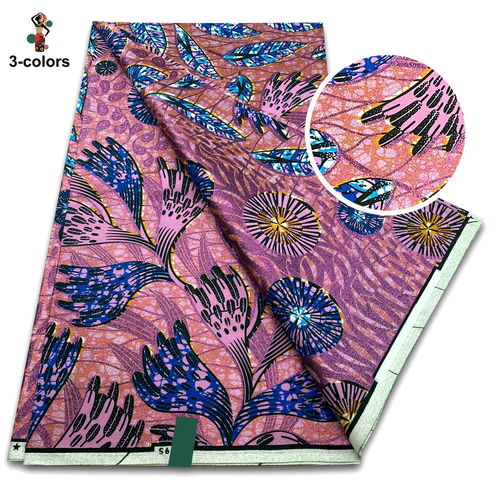Hoge kwaliteit zachte Pagne 100% katoen gouden print stof Afrikaanse echte was stof Nigeria Ankara Grand SUP stof