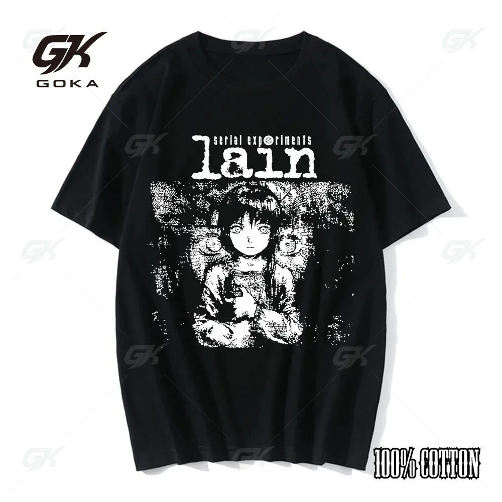 Anime Serial Experiments Lain T-Shirt Men Women Graphic T Shirts Unisex Clothes Iwakura Manga Girl Sci Fi Short Sleeve Tops