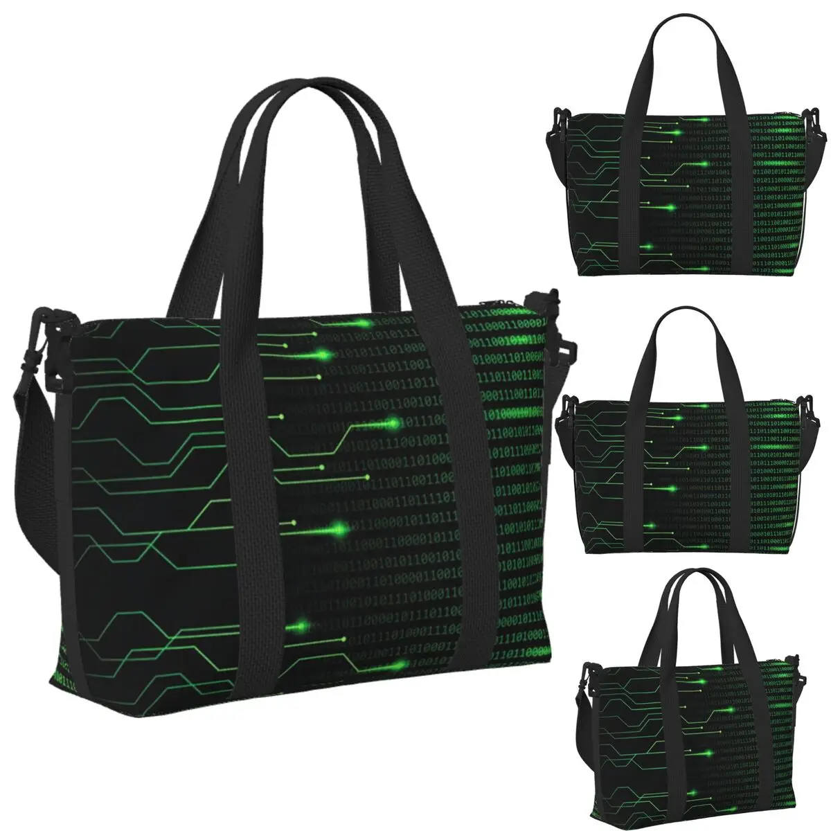 

Custom Binary Code Inside Throw Blanket And Lightweight Fleece Beach Travel Bag Tote Bags Women Shopping Duffle Shoulder Bag