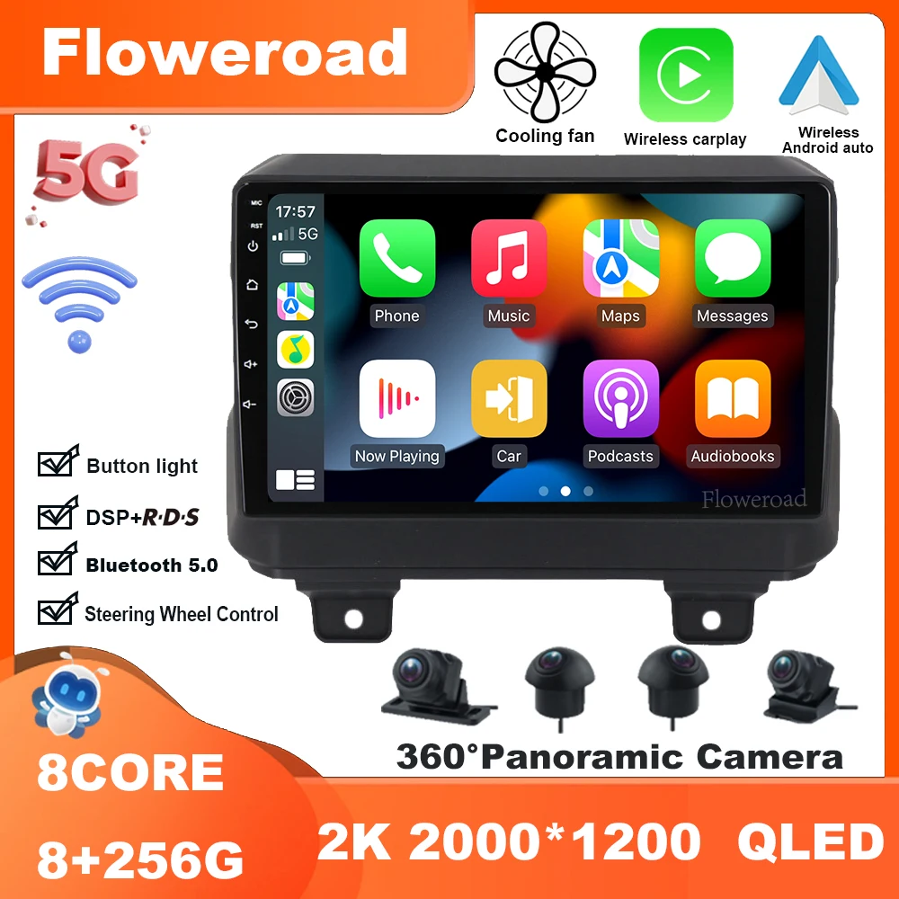 

9 Inch Android 13 For Jeep Wrangler 4 JL 2018-2019 Radio Multimedia Video Player Navigation stereo GPS Carplay Auto 5GWiFi BT5.0