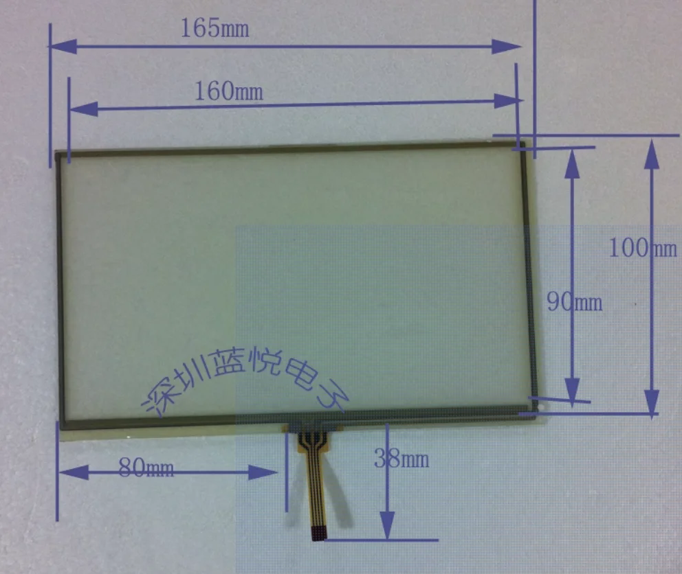 

7-inch four wire resistor touch external screen handwriting screen, Ge Le E route smooth DVD car touch 165 * 100