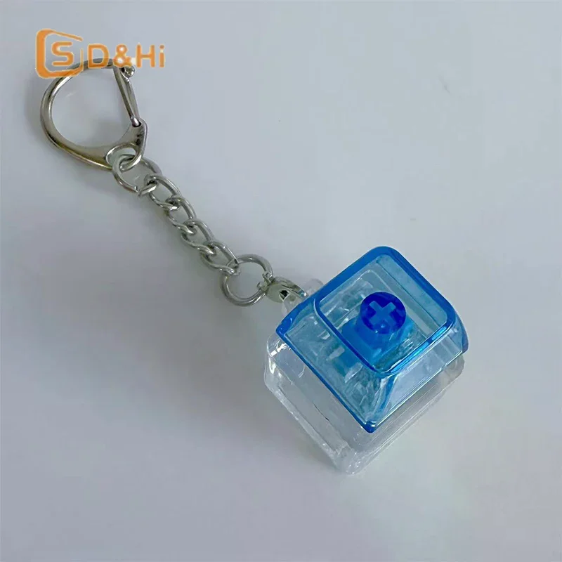 1Keys Color Clear LED Mechanical Keyboard Keychain Toy Stress Relief DIY Button Finger Keyboard Caps Toy Key Switch Shaft Tester