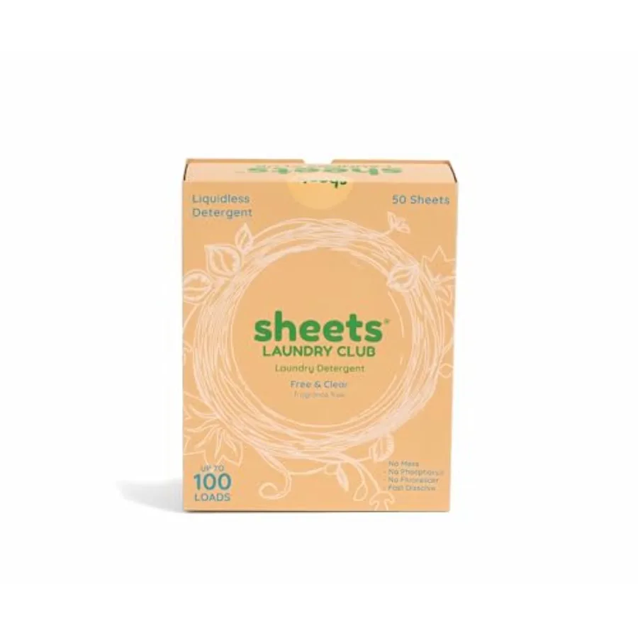 

- Liquidl Laundry Detergent Sheets, 100 Loads - Fragrance Free Scent, Eco-Friendly, Quick-Dissoing Formula, Hypoallergenic, Sep
