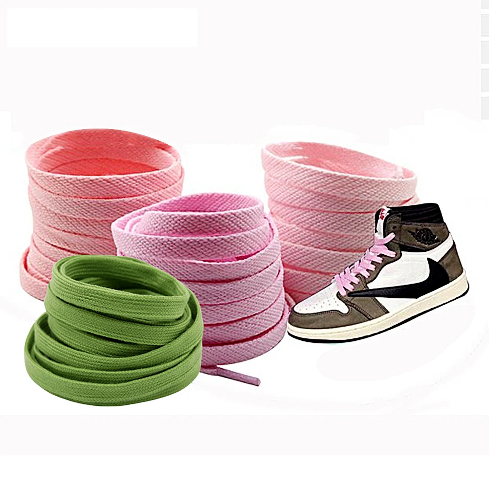1Pair Shoelaces 140/160/180cm Fashion Shoelaces Jelly Color Flat Polyester Shoe Laces Cute Pink Elastic Shoe Laces Accessories