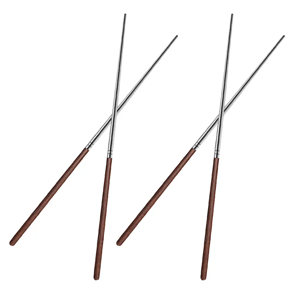 

2pc Hot Pot Chopsticks 304 Stainless Steel Long Handle Cooking Chinese Style Frying Anti Slip Easy Clean Household Storage