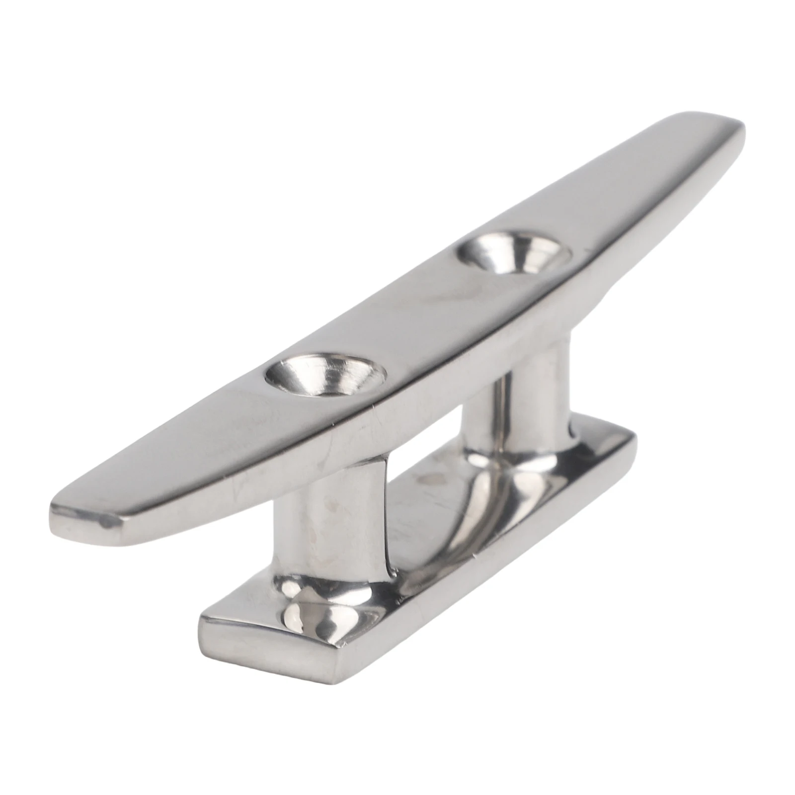 Silver 316 Stainless Steel Boat Cleat 100mm Cable Bolt For Marine Mooring Rope Secure Tying Deck Hardware Fitting