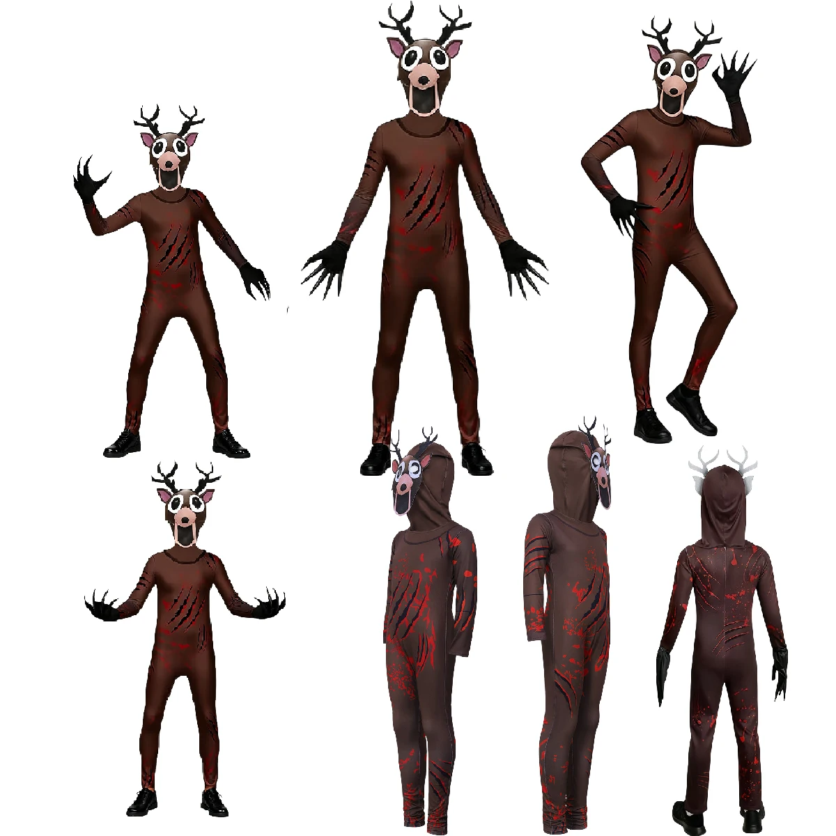 زي تنكري 99 ليلاً في الغابة الغزلان ، 99 ليلاً في الغابة الحيوان الغزلان بدلة أطفال لحفلات الهالوين