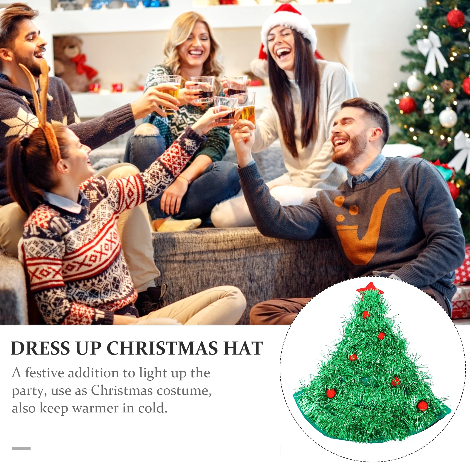 

Santa Hat Christmas with Light Party Hats Nonwovens Glowing Xmas Kids Tree Shape Flash Flashing Lighting