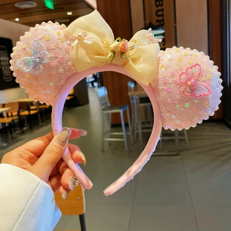 Amusement Park Shell Mickey Hair Hoops Cute Bow Hair Hoops Children's Funny and Sweet Headbands Hair Accessories Headwear