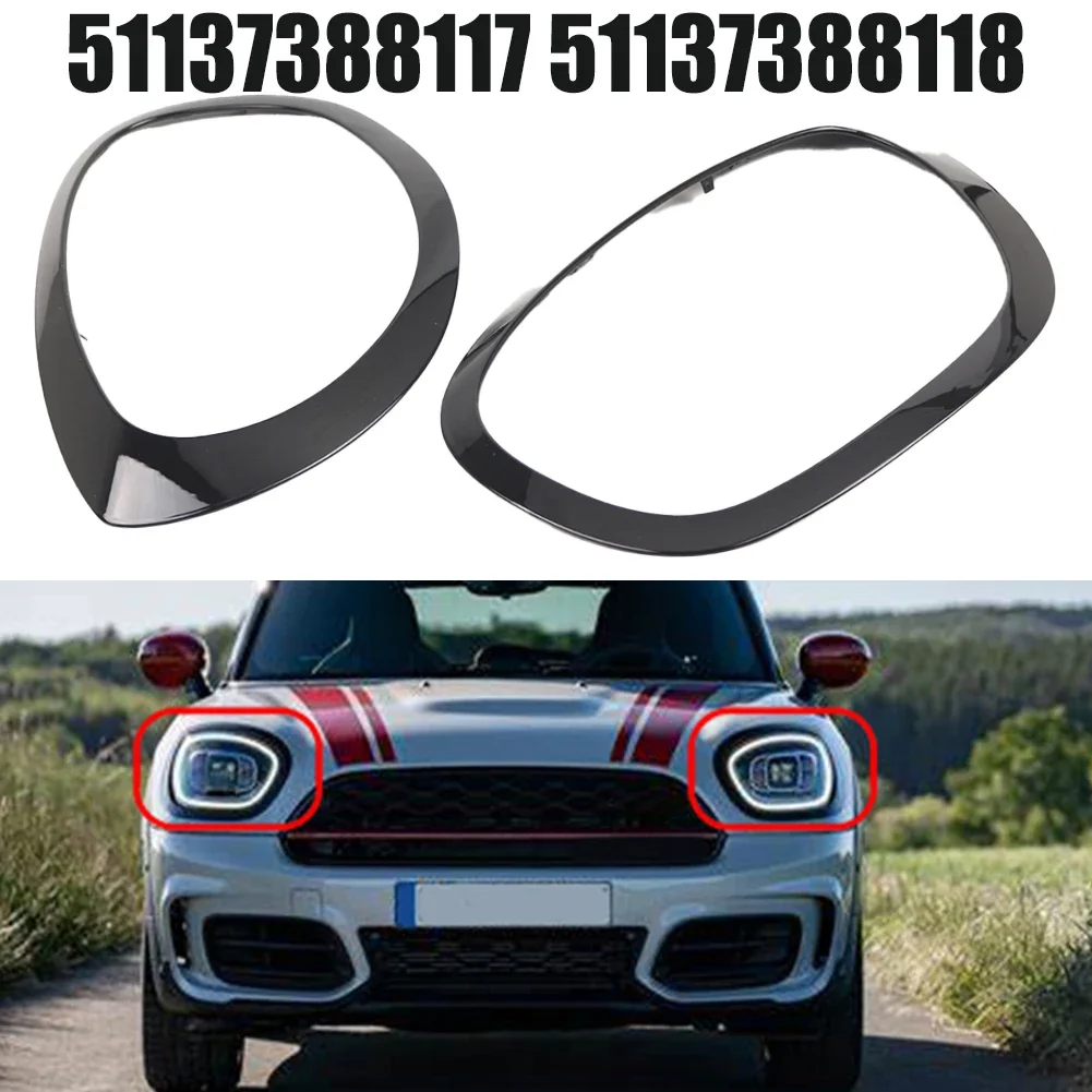 

2x Headlight Exterior Frame 51137388117 51137388118 For Mini For Cooper For Countryman F60 F61 2017-23 Headlight Exterior Frame