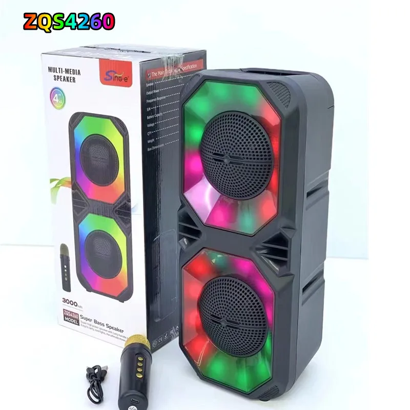 

Multi-function Wireless Outdoor Subwoofer Party Performance Bluetooth Speaker Mobile KTV Colorful Lighting Effect U Disk Audio