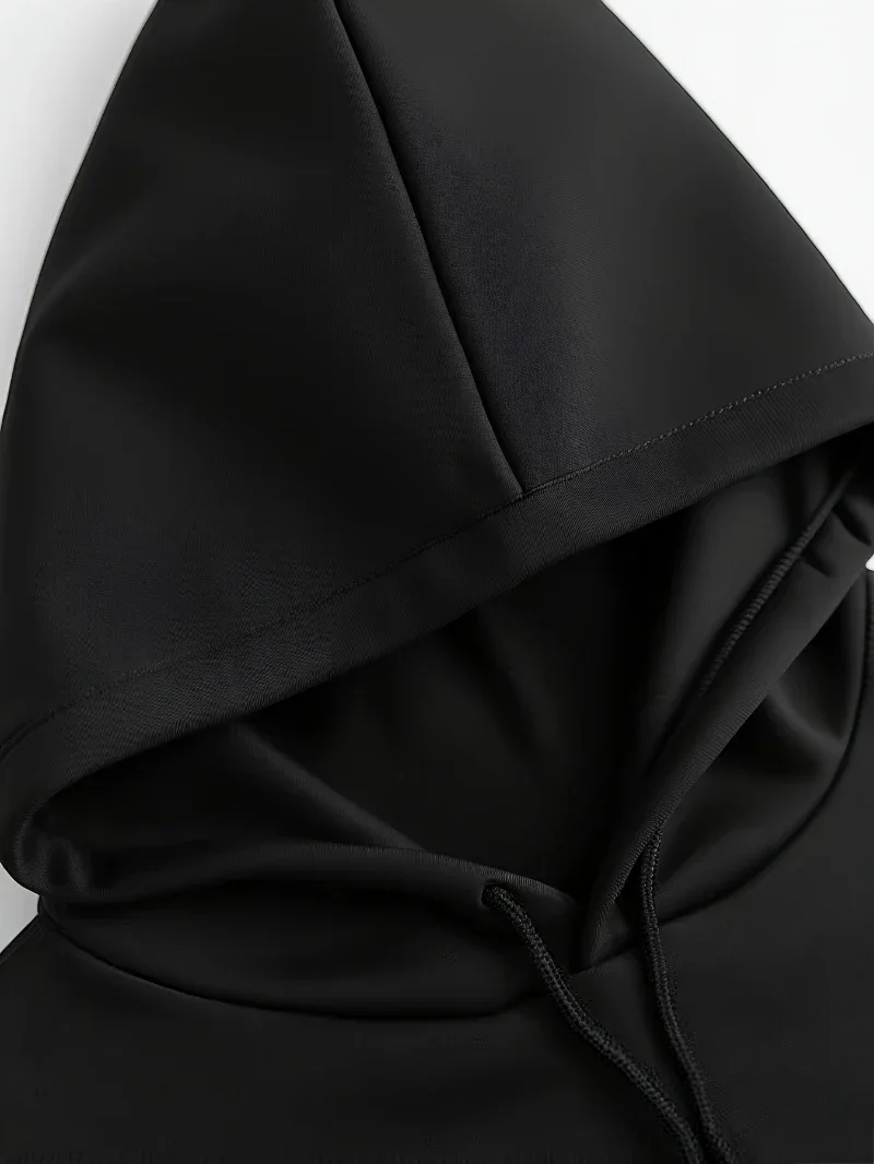 سترة ديزني النسائية ذات القلنسوة السوداء مع نمط ميني ودونالد داك - سترة بقلنسوة عصرية للخريف/الشتاء بجيب أمامي #4