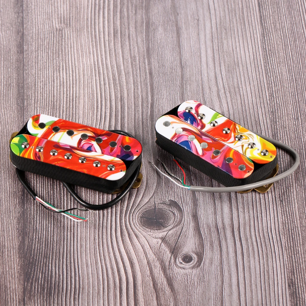 

A Set of Colorful 7-String Electric Guitar Pickup Set - Ceramic Humbuckers Neck Bridge Pickups Guitar Parts