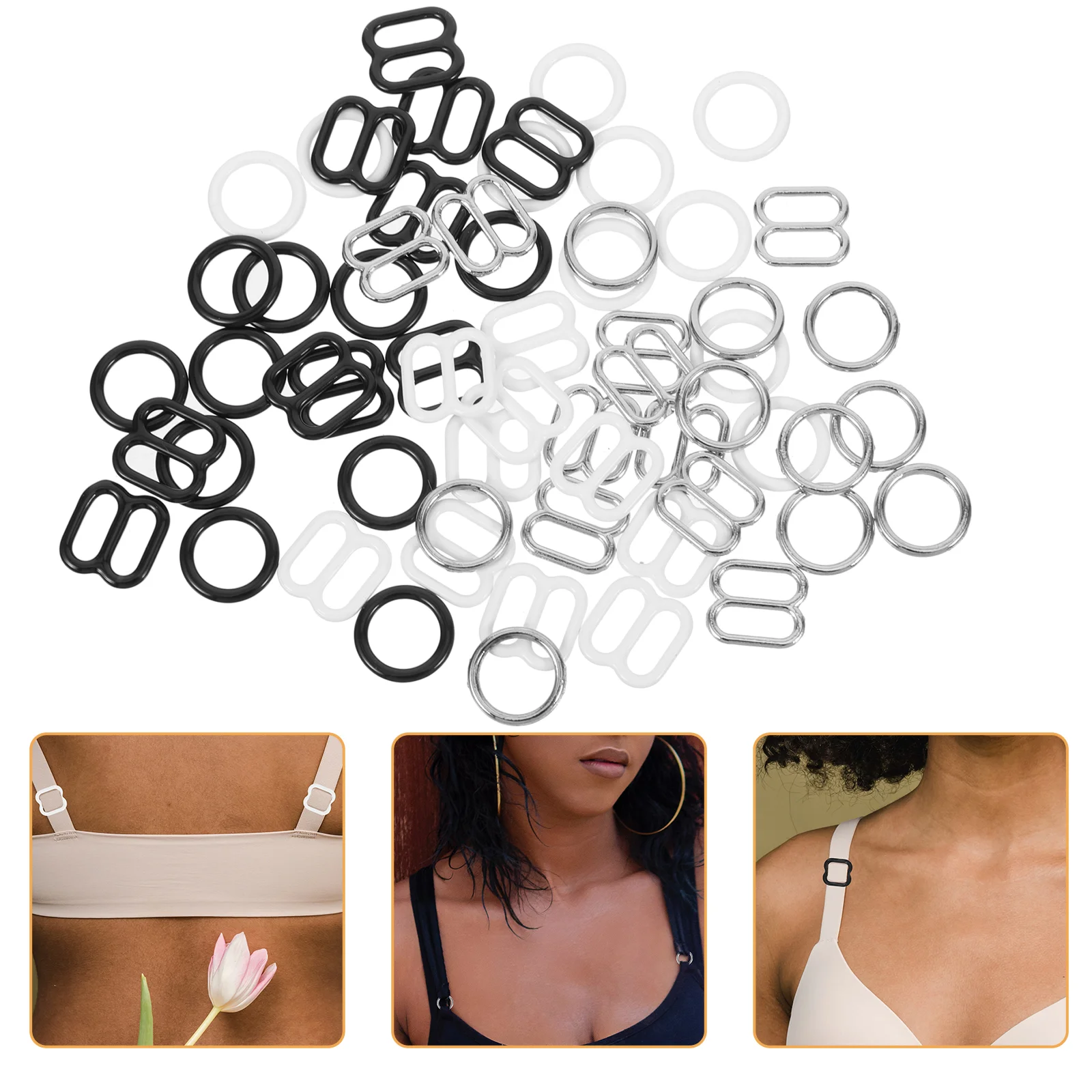 30 Pairs Underwear Adjustment Buckle Bra Strap Hook Convenient Portable Alloy Clip