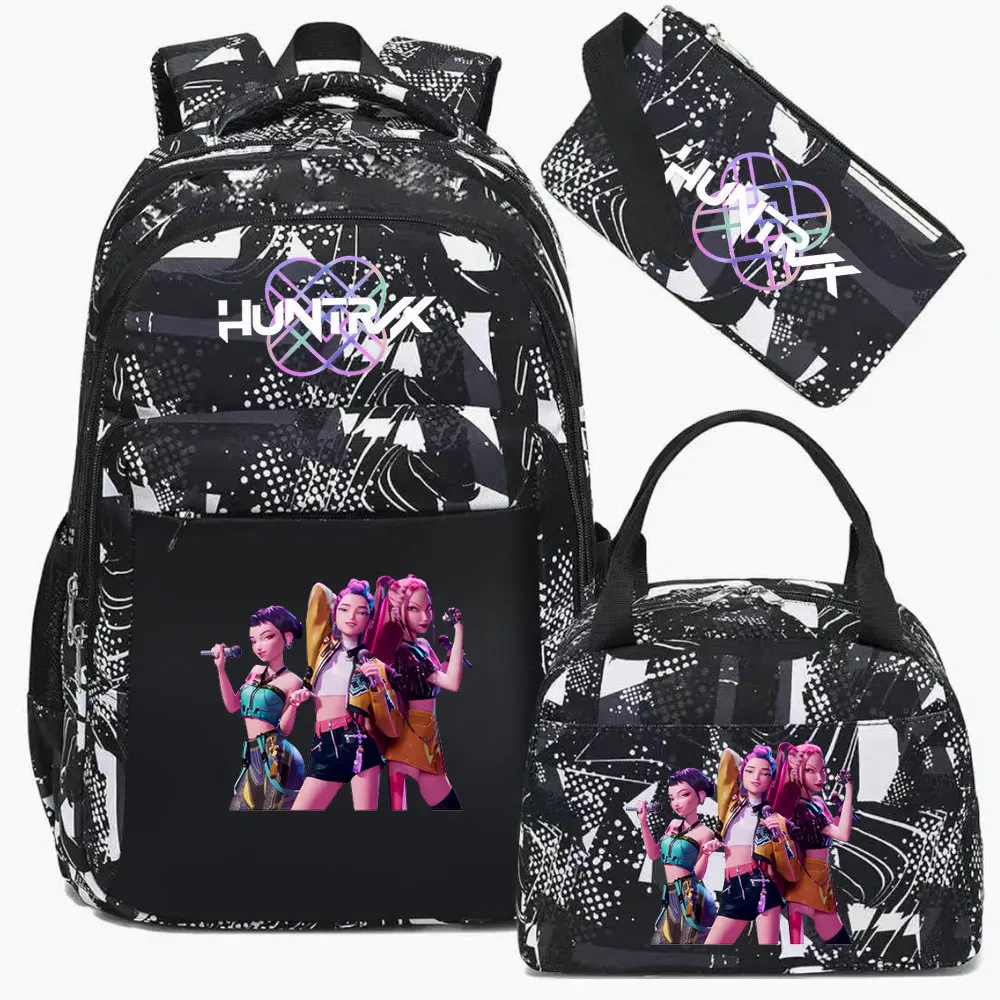 Kpop Demon Hunters Backpack Zoey Rumi Mira Backpack Students Anime Schoolbag 3pcs Set 2025 Fashion Backpack Bookbag Gift