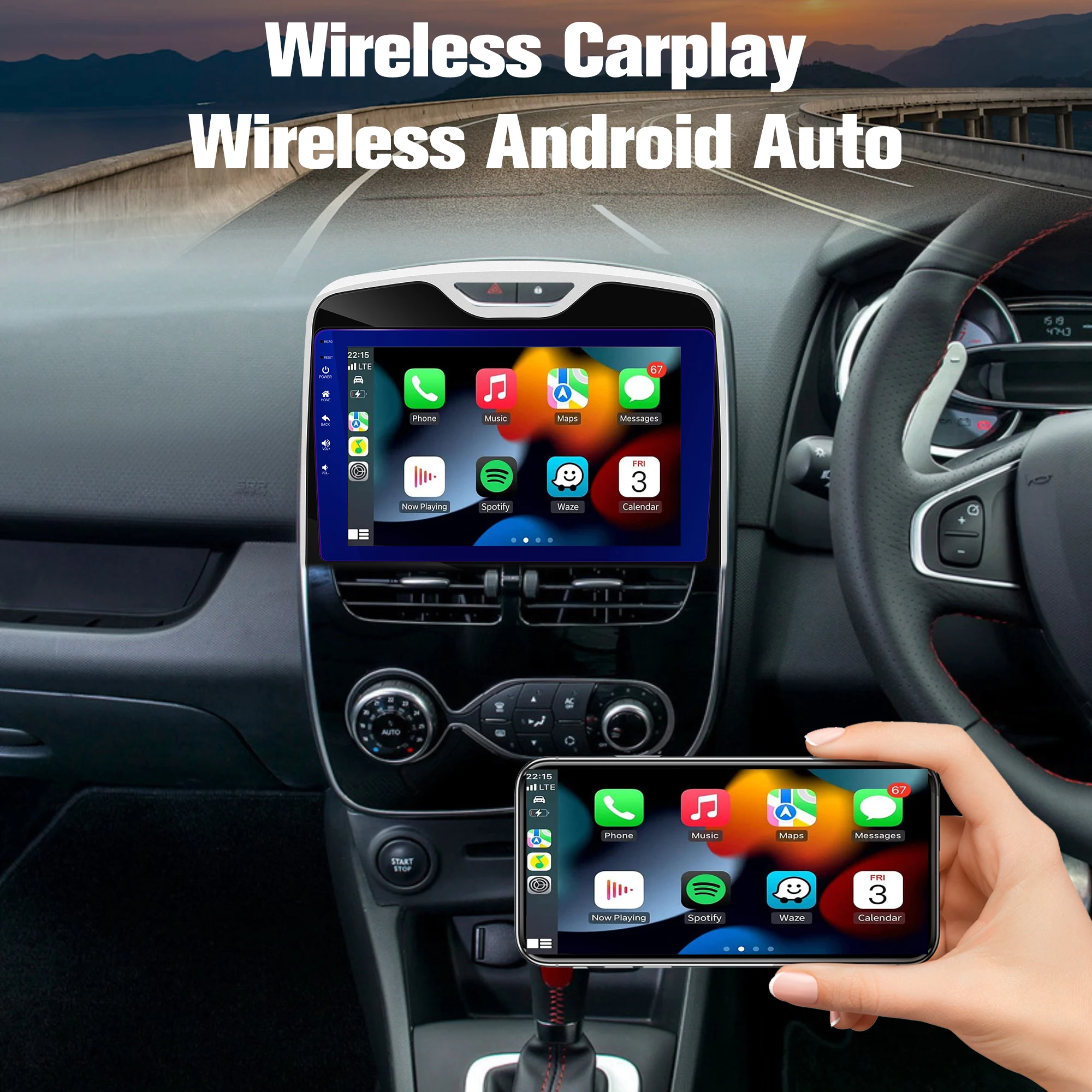 

Android Car radio for Renault Clio 4 2012-2016 stereo screen 10.1’,Carplay Android Auto,Bluetooth,SWC,GPS,FM,4G,WIFI,[4+64G]
