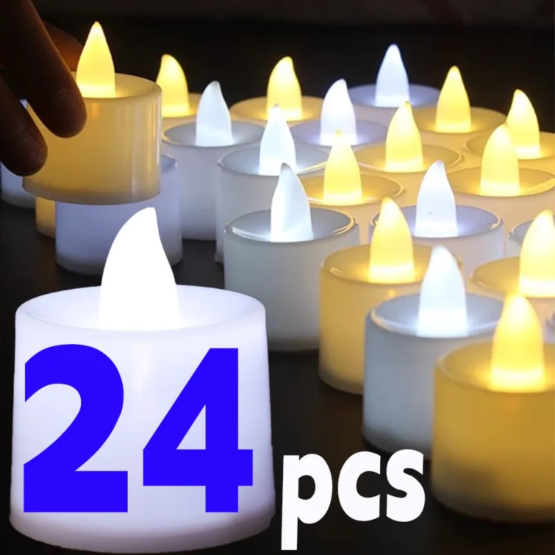 Flameless LED Candle Creative Wishing Led Tea Light Warm White Flameless Candle Home Halloween Christmas Decor Candle Light