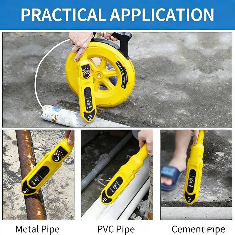 ZHOUCE Pipeline Blockage Detection Locator - Water Pipe Wall Scanner 30M Pipeline Detector Metal PVC Water Pipe Blockage Tool