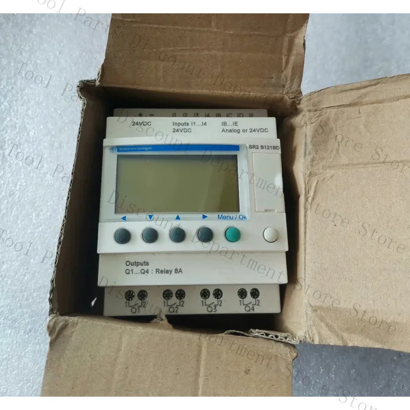 Novo painel controlador lógico sr2 b121bd zelio 12 tensão 24vdc com 8 entradas e saída de relé de 4 bits sr2b121bd