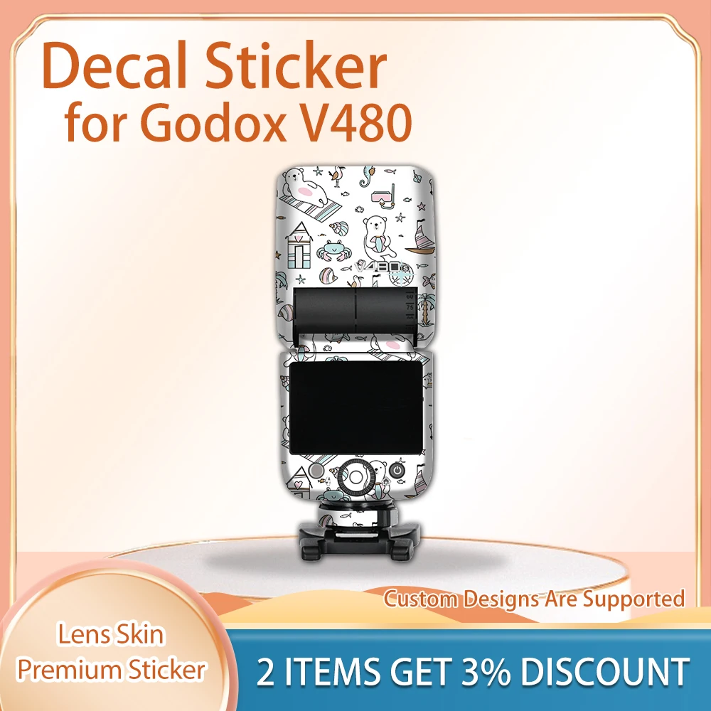 Decal Skin Skin Wrap Covered V480 Protective Film Cover Film for Godox V480 Camera Flash Skin Decal