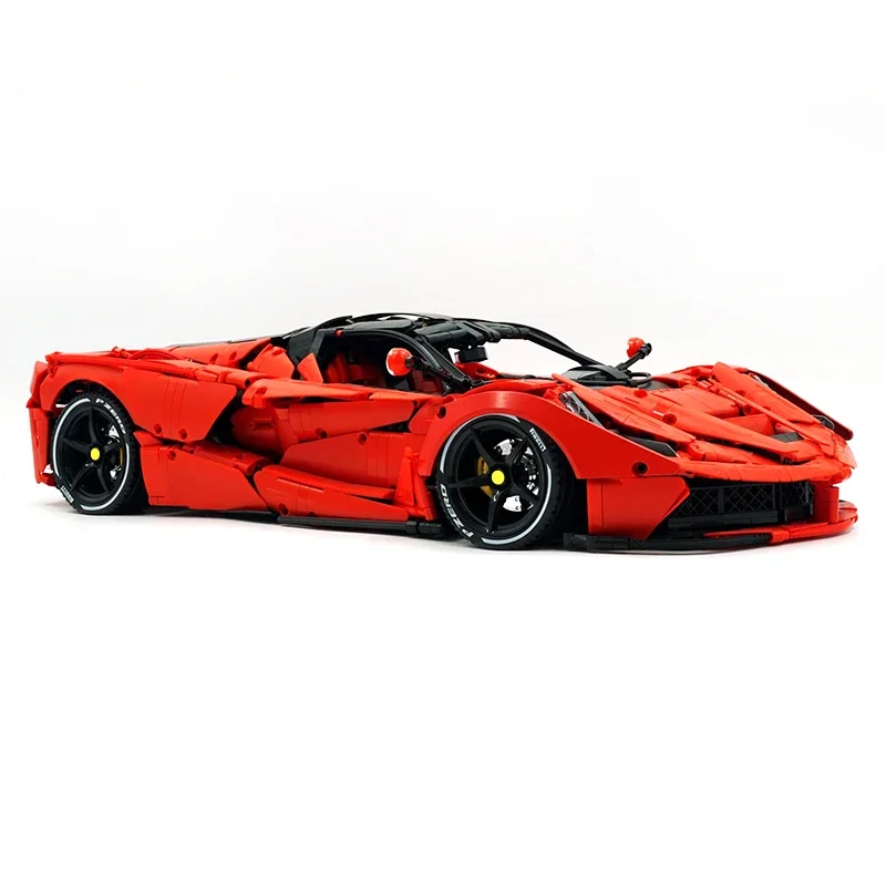 C61505 Red Technical Super Sports Car Model Building Blocks Brick DIY Puzzle Toys Assembly Birthday Toys for Children