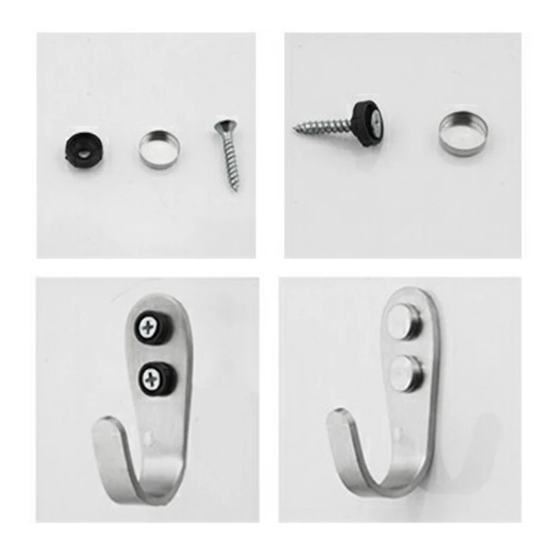 5 Pcs Stainless Steel Organizer Hook Bathroom Hook Rustproof Kitchen Utensil Utility Hanger Metal Wall Mount