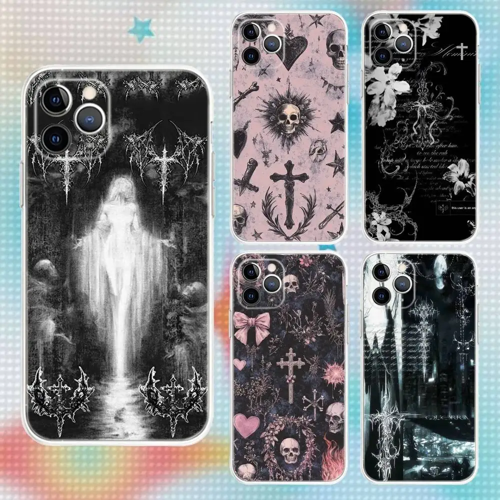 

Gothic Coquette Cybersigilism Phone Case For iPhone 17,16,15,14,13,12,11 Pro,Max,Plus,Air,X,XS,XR,SE,Mini Transparent Soft
