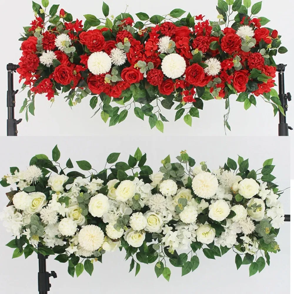

100cm Wedding Flower Wall Decoration Silk Peonies Rose DIY Artificial Flower Row Party Stage Floral Backdrop Wall Arches Decor