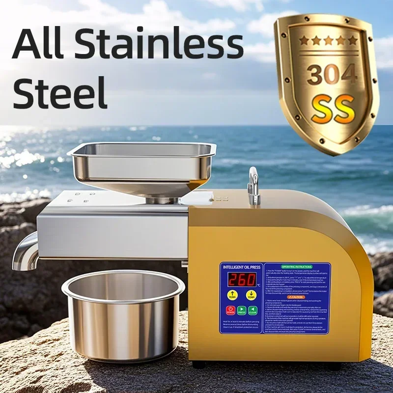 

Oil Press Stainless Steel Intelligent Temperature Control Cold Hot Press Coconut Olive Peanut Electric