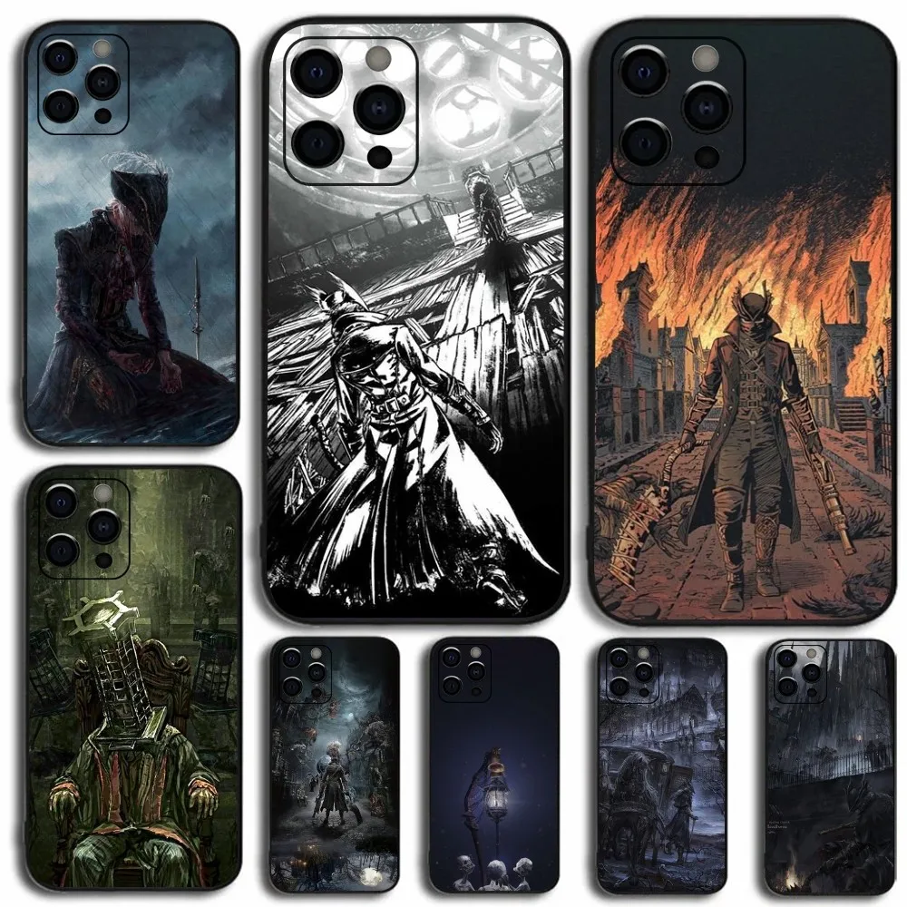 

Game Bloodborne Dark Souls Phone Case For Apple iPhone 15,14,13,12,11,Pro,X,XS,Max,XR,Plus,Mini Soft Black Cover