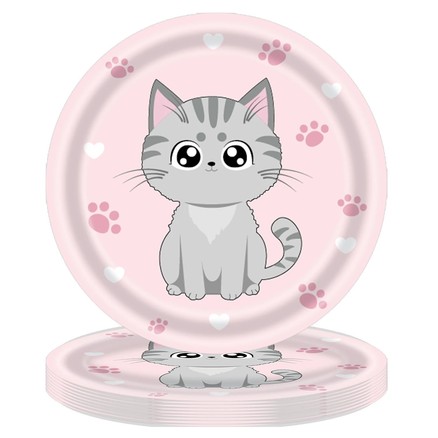Cartoon Katze Einweg Party Platten Nettes Kätzchen Geburtstag Themed Gerichte Geburtstag Party Dekoration Party Liefert Baby Dusche – Detail 6
