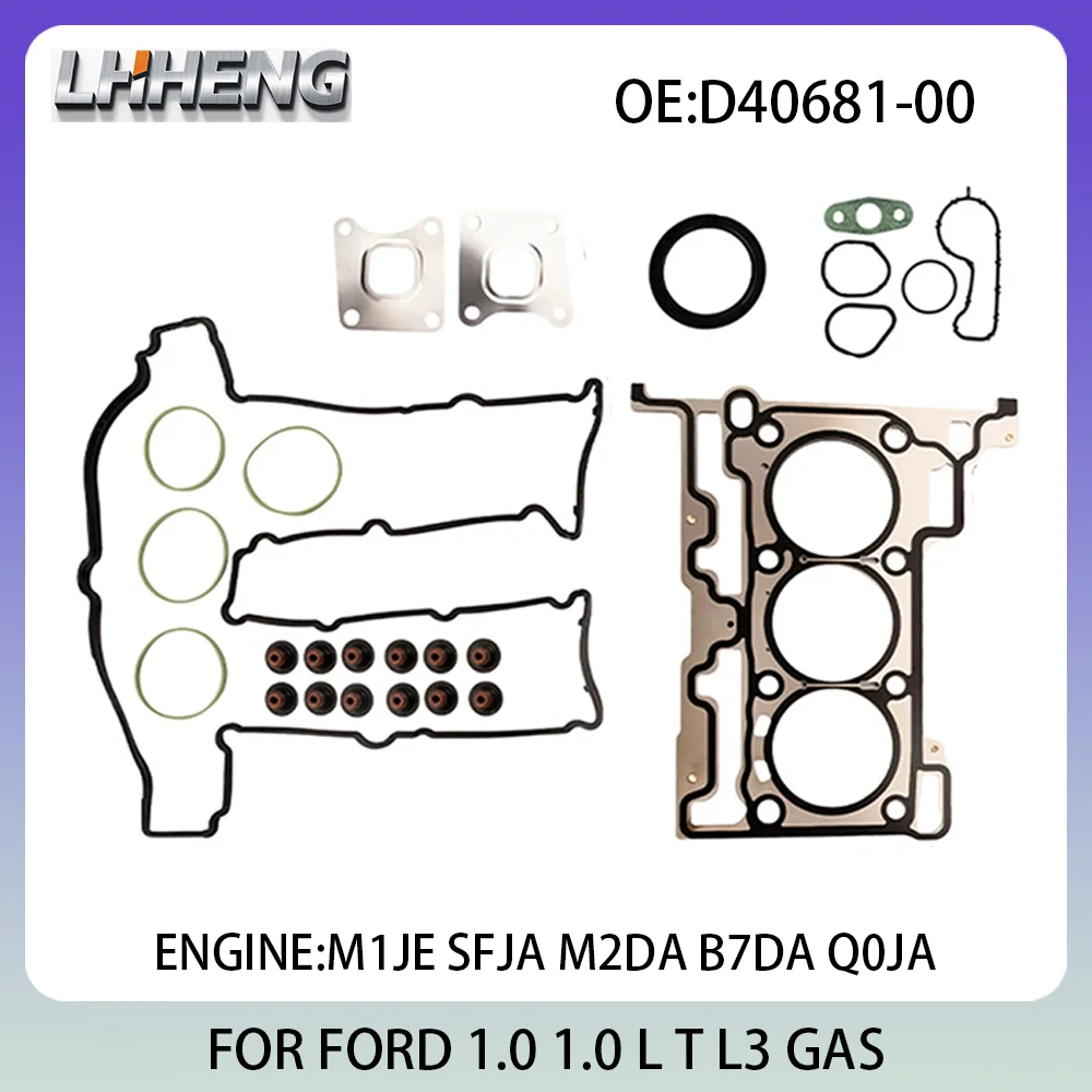 محرك كامل إصلاح مجموعات ربط السيراميك الارضي إعادة بناء مجموعة لفورد B-MAX C-MAX ECOSPORT D40681-00 02-43170-01 1.0L 1.0 L T L3 GAS M1JE 12-23