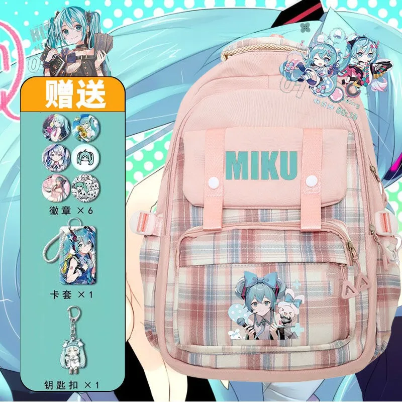 Cartoon Hatsune Miku Joint Primary School Students Large Capacity Print Lightweight Boys and Girls High-Pretty Backpack