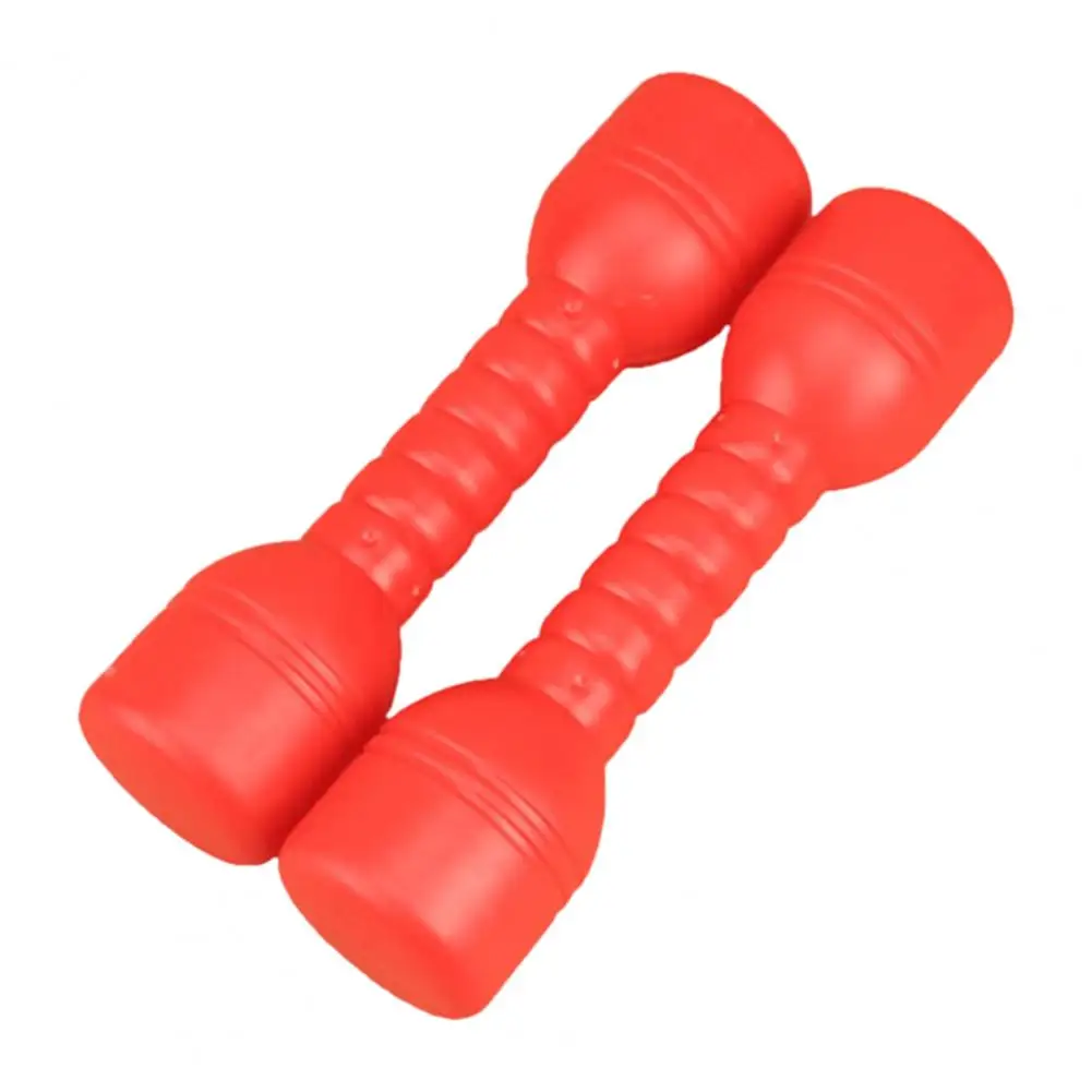 1 Pair Multi-purpose Plastic Dumbbells Good Toughness Eco-friendly Kindergarten Morning Exercise Small Dumbbells for Fitness