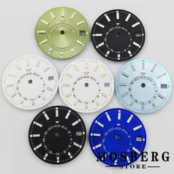 28.5mm Sterile Watch Dial Green Luminous Black Dial For NH34 NH35 NH35A Watches Movement Accessory Parts