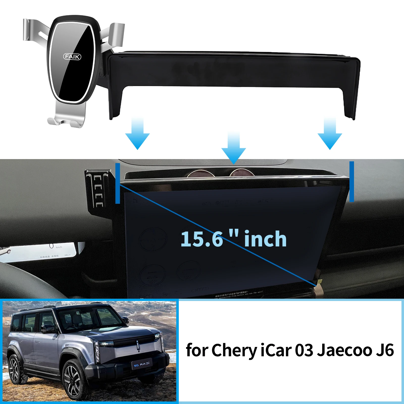 

for Chery icar 03 Jaecoo 6 J6 EV 2024 2025 GPS Bracket Navigation Stand Auto Accessories