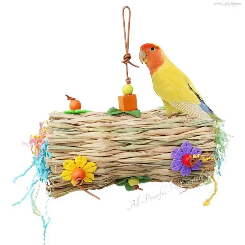 Parrot Shredder Toy Dry Anti-biting Parrot Cage Foraging Toy Chewing Toy with Bell Parrots Toys and Bird Accessories for Pets