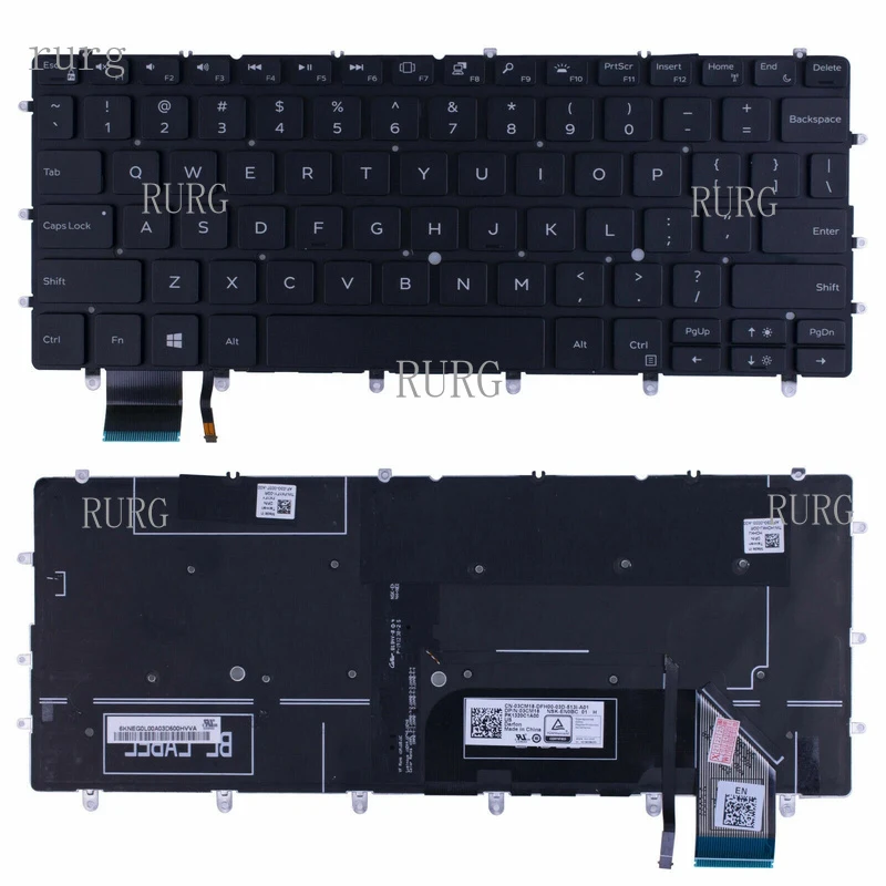 

R+ NEW OEM US Keyboard Backlit Black For Dell XPS 9370 9380 03CM18 3CM18