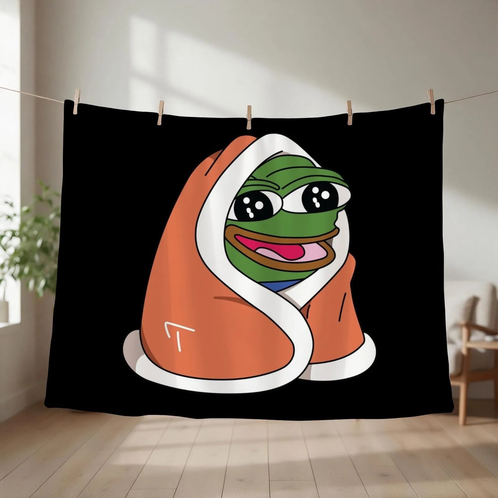 peepoBlanket Emote High Quality Throw Blanket Flannel Fabric Shaggy warm winter for babies Blankets