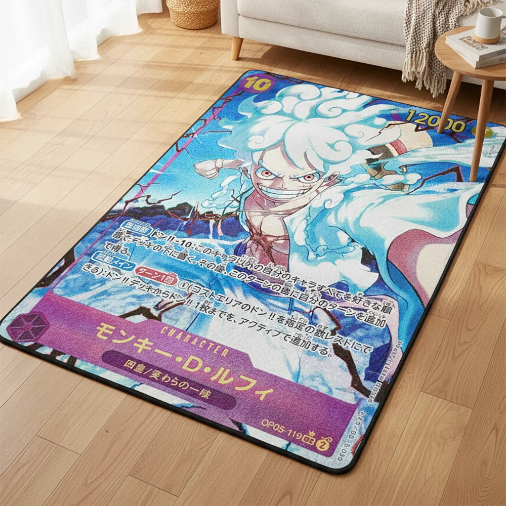 

Anime One Piece Luffy Gear 5 Rug Cartoon Floor Mat Kids Room Decor Non-Slip Carpet,Pet/Game Mat,Soft Decorative Blanket