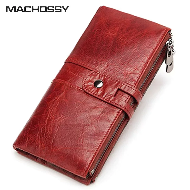 

MACHOSSY Women Wallets Genuine Leather Ladies Long Clutch Wallet Leather Card Holder Classic Female Purse Brand Wallet For Women