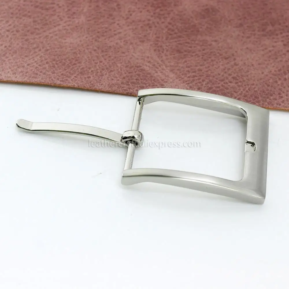 1pcs Alloy 35mm Belt Buckle Silver Brushed Casual End Bar Pin Buckles Leather Craft Belt Parts Accessories