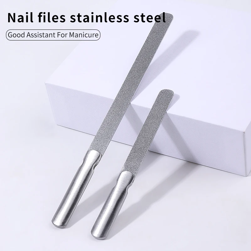 

Stainless Steel Nail File Metal Double Sided Emery Professional Manicure Pedicure Tool Accessories Equipment Lime Supplies