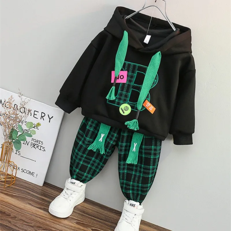 Boys Sweatshirts +Pants Kids Suits Tracksuit 2PCS/Set 2023 Scoop Spring Autumn Cotton Outfits Jogging Suit Children Clothing