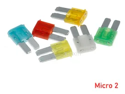 100pcs Fuses Micro 2 Car Fuse 2A 3A 5A 7.5A 10A 15A 20A 25A 30A 35A  Amp Clip Fuse Set for Car Truck Mini Small Medium